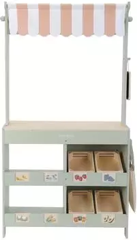 Little Dutch Marktstand & Café aus Holz - 2-in-1