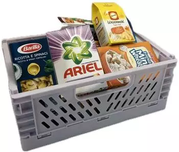 Tanner Goods 00330.7 MiniKlappbox in Flieder best&uuml;ckt mit vielen Markenminiaturfaltschachteln
