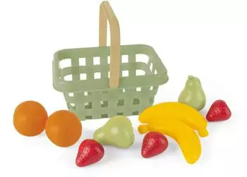 Dantoy Green Garden Spielzeug-Einkaufskorb mit Fr&uuml;chten, 10-teilig (DY4718)