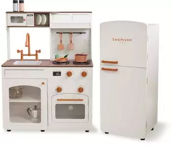 Teamson Kids Little Chef Normandy Holz-Spielküche, cremeweiß, modulares Set (T-PK-0030-00A)