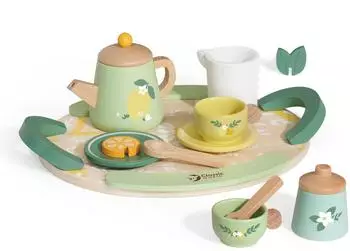 Classic World Vintage-Teeservice aus Holz, 14-teilig (50576)