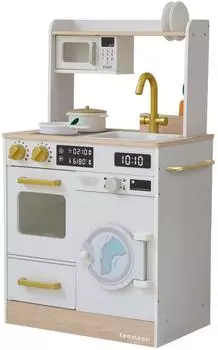 Teamson Kids Little Chef Spielk&uuml;che Holz mit Mini-Garten, wei&szlig; (T-PK-0031-00C)