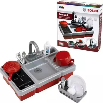 klein toys Bosch Mini-K&uuml;che Sp&uuml;le mit Wasserfunktion und Kochfeld (7110)