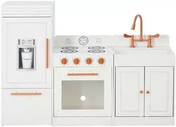 Teamson Kids Little Chef Paris modulare Holz-Spielk&uuml;che, wei&szlig;/ros&eacute;gold (TD-12863R)
