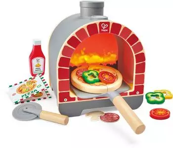 HaPe Pizza-Spielzeugofen Holz Rollenspiel-Kochset (E3236)