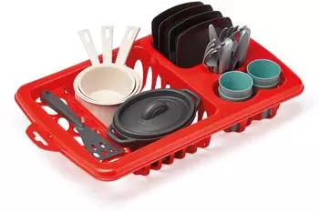 Ecoiffier Geschirrständer Dinette 33,5cm, Rollenspielzeug ab 18 Monaten (10956)