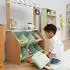Teamson Kids Little Helper Holzmarkt Lebensmittelständer, grün, 6 Zubehör (TD-13638A)