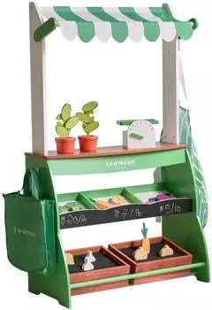 Teamson Kids Vermont Marktstand, gr&uuml;n, Holz (T-PF-0001-01F)