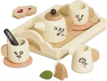 Le Toy Van Petit Jour Teeservice & Tablett aus Holz, 12-teilig, ab 3 Jahren (TV281)