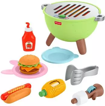 Fisher-Price Camping-Freunde Grill-Spielset, 14-teilig, Kunststoff (JLB82)