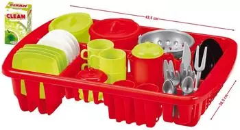Ecoiffier Großes Abtropfgestell Spielset, 42 Zubehörteile, ab 18 Monaten (1209)