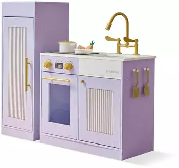 Teamson Kids Little Chef Chester Spielküche, lila, mit Kühlschrank & Herd (T-PK-0032-00A)