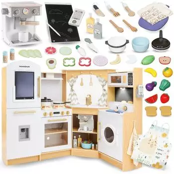 Mamabrum MAM171 Kitchen Eck-Spielküche aus Holz mit Waschmaschine, Licht & Sound (MAM171 KITCHEN)