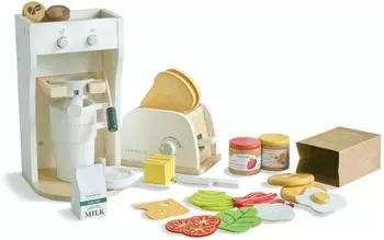 Teamson Kids Little Chef Santa Barbara Frühstück-Spielset, weiß, 27 Zubehörteile (T-PFS-0048-00A)