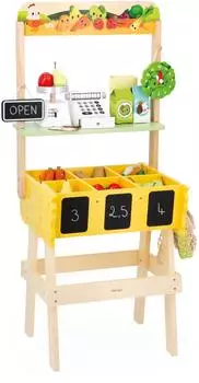 Janod Farm Market Kaufladen, Holz, 32 Zubehörteile (J03322)