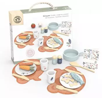 NICI Speedy Monkey Holz-Dinette-Set, 19-teilig, Kinder (SP3002)