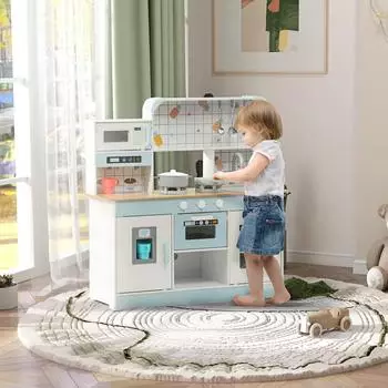 AIYAPLAY Spielküche mit Lichtern, Geräuschen & Kaffeemaschine, weiß (350-181V80WT)