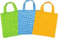 Einkaufsbeutel mit P&uuml;nktchen f&uuml;r den Kinder Kaufladen, 3er Set