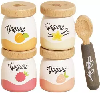 Le Toy Van Joghurt-Spielset aus Holz, 4 Stück