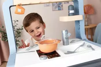 Smoby K&uuml;che Rosmarin mit Backofen, Kochplatte & Sp&uuml;le, 19 Zubeh&ouml;rteile (7600311801)