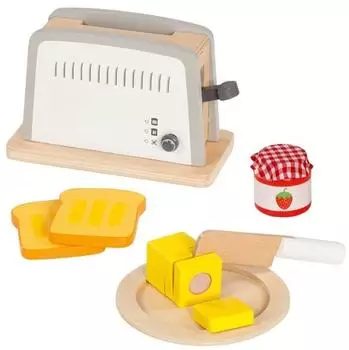 Goki Toaster Spielset Holz, Zubeh&ouml;r f&uuml;r Kinderk&uuml;che (51507)