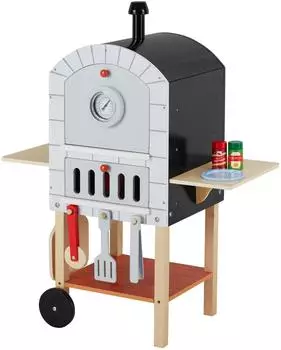 Teamson Kids My Little Helper Outdoor Pizza-Ofen Spielset, 24 Zubeh&ouml;rteile (TD-14049B)