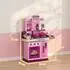 AIYAPLAY Spielküche mit Herd, Wasserhahn und Licht- & Soundfunktion, rosa, 3-6 Jahre