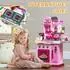 AIYAPLAY Spielküche mit Herd, Wasserhahn und Licht- & Soundfunktion, rosa, 3-6 Jahre