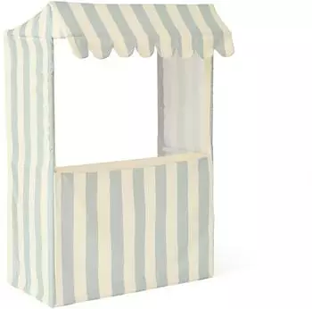 Kids Concept Spielzeug-Marktstand gestreift, helles Türkis, 83x43x125cm (1001095)