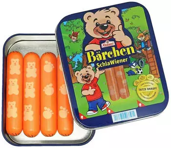 Tanner Goods Der kleine Kaufmann DEKO Reinert B&auml;rchen SchlaWiener, Holz, Metalldose (0620.9)