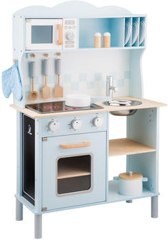 New Classic Toys Küchenzeile Modern mit Kochfeld blau (11065)