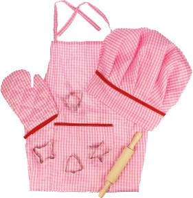 Bigjigs Toys Bigjigs Kinderschürze & Kochmütze pink