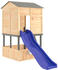 vidaXL Spielturm 145x131,5x218,5cm Massivholz Tanne grau (3145012)