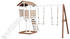 AXI Beach Tower mit Doppelschaukel Braun / Weiß Weiße Rutsche
