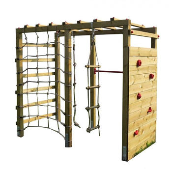 Gartenpirat Klettergerüst Holz mit Kletterwand Premium