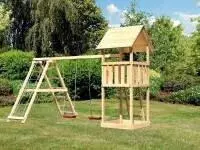 Akubi Spielturm Lotti mit Doppelschaukel inkl. Kletterger&uuml;st