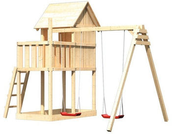 Karibu Frieda Stelzenhaus mit Doppelschaukel 347x264x291cm (8927)