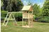 Akubi Kinderspielturm Lotti mit Doppelschaukel, Klettergerüst und Kletterwand naturbelassen (8458)
