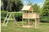 Akubi Kinderspielturm Lotti mit Doppelschaukel, Klettergerüst und Kletterwand naturbelassen (8446)