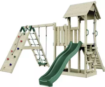 PolarPlay Far&ouml; mit Kinderschaukel mit Wellenrutsche (O4.5.00287.0)
