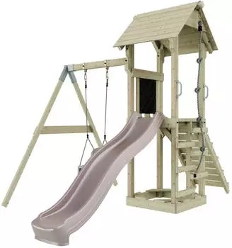 PolarPlay Spielturm G&ouml;teborg mit Babyschaukel Altrosa