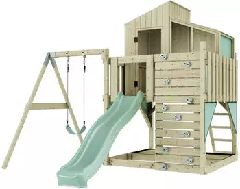 PolarPlay Spielturm Lotta mit Kinderschaukel Mintgr&uuml;n