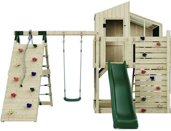 PolarPlay Spielturm Julie Schaukel Kletterwand Rutsche Gr&uuml;n