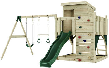 PolarPlay Bj&ouml;rn mit Trapezstange Rutsche in Dunkelgr&uuml;n