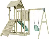 Polarplay Spielturm Bergen Aus Holz In Gr&uuml;nbabyschaukel