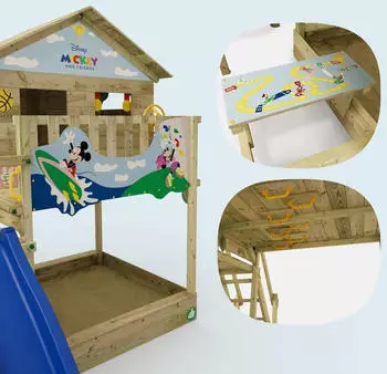 Wickey Disney Saga Spielturm Micky Maus und Freunde – Vielseitige Ausstattung für endlosen Spielspaß