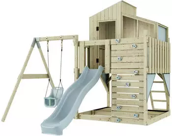 PolarPlay Spielturm Lotta mit Babyschaukel Eisblau