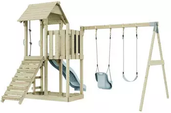 PolarPlay Spielturm Uppsala mit Babyschaukel Eisblau