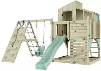 PolarPlay Spielturm Julie mit Babyschaukel Mintgr&uuml;n