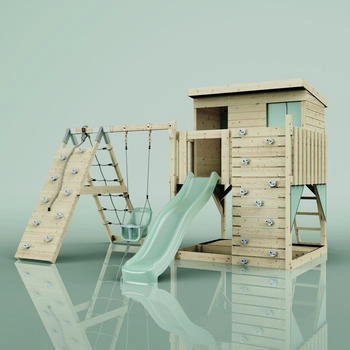 PolarPlay Spielturm Emil mit Babyschaukel Mintgr&uuml;n (O4.5.00533.6)